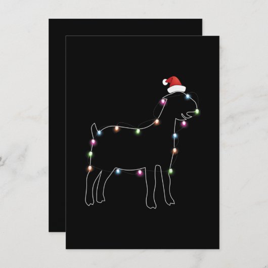 Invitation Père Noël Chèvre Noël Couleur Led Léger Noël Chèvr (Devant / Derrière)