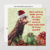 Invitation Père Noël Chicken Bawk autour de l'horloge ce soir (Devant / Derrière)