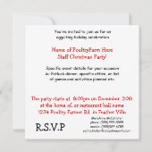 Invitation Père Noël Chicken Bawk autour de l'horloge ce soir (Dos)