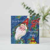 INVITATION PÈRE NOËL, CHRISTMAS CROWNS, HOLLYBERRIES FÊTE DE (Debout devant)