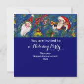 INVITATION PÈRE NOËL, CHRISTMAS CROWNS, HOLLYBERRIES FÊTE DE (Dos)