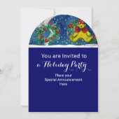 INVITATION PÈRE NOËL, CHRISTMAS CROWNS, HOLLYBERRIES FÊTE DE (Dos)