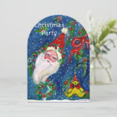 INVITATION PÈRE NOËL, CHRISTMAS CROWNS, HOLLYBERRIES FÊTE DE (Debout devant)