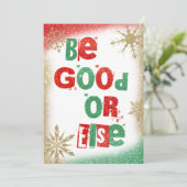 Invitation Père Noël Christmas Ransom Red Green and Gold Part (Debout devant)