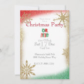 Invitation Père Noël Christmas Ransom Red Green and Gold Part (Dos)