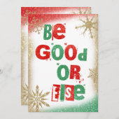 Invitation Père Noël Christmas Ransom Red Green and Gold Part (Devant / Derrière)