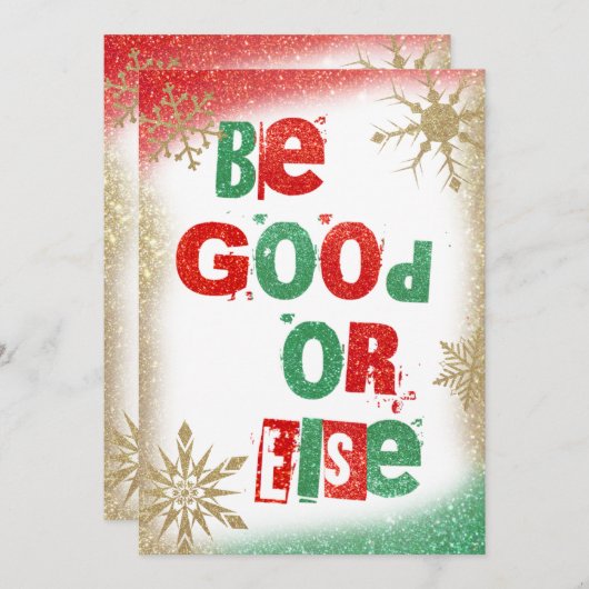 Invitation Père Noël Christmas Ransom Red Green and Gold Part (Devant / Derrière)