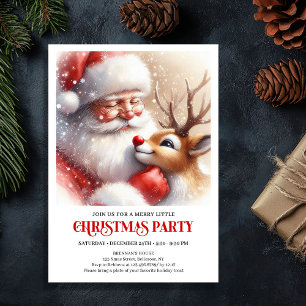 Invitation Père Noël classique Rudolph Nuit de fêtes conforta