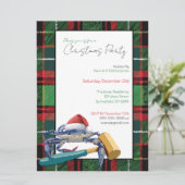 Invitation Père Noël Crabe bleu avec Mallet Fête de Noël Pers (Debout devant)