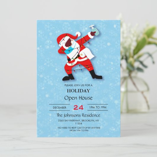 Invitation Père Noël Dabbing Noël 2023 (Debout devant)