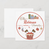 Invitation Père Noël dans la cheminée de Noël  (Devant / Derrière)