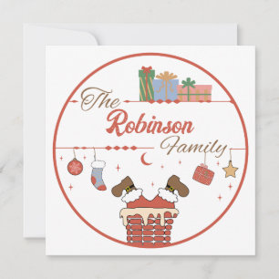 Invitation Père Noël dans la cheminée de Noël