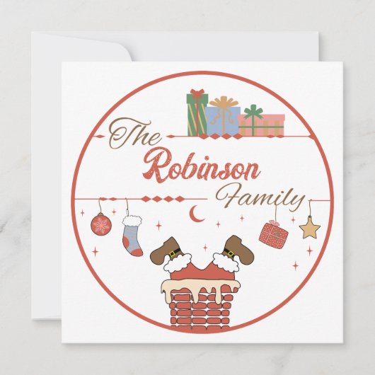 Invitation Père Noël dans la cheminée de Noël  (Devant)