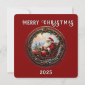 Invitation Père Noël dans son Sleigh (Devant)