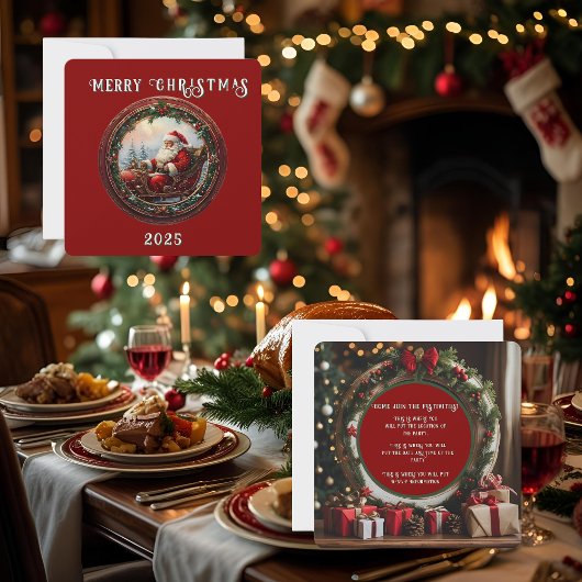 Invitation Père Noël dans son Sleigh