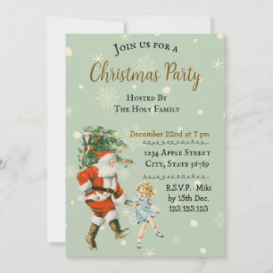 Invitation Père Noël de Noël personnalisé vintage