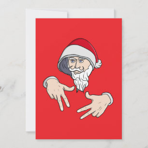 Invitation Père Noël de rap à main gangsta hip hop cool