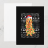 Invitation Père Noël de style pull de Noël moche Chien Golden (Devant / Derrière)