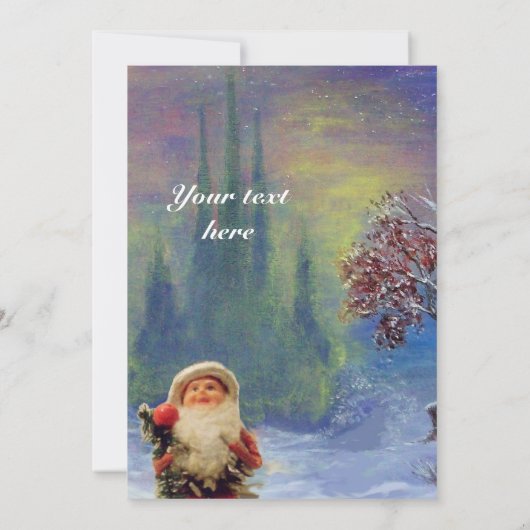 INVITATION PÈRE NOËL DES GNOMES, VACANCES D'HIVER NOËL PARTI (Dos)