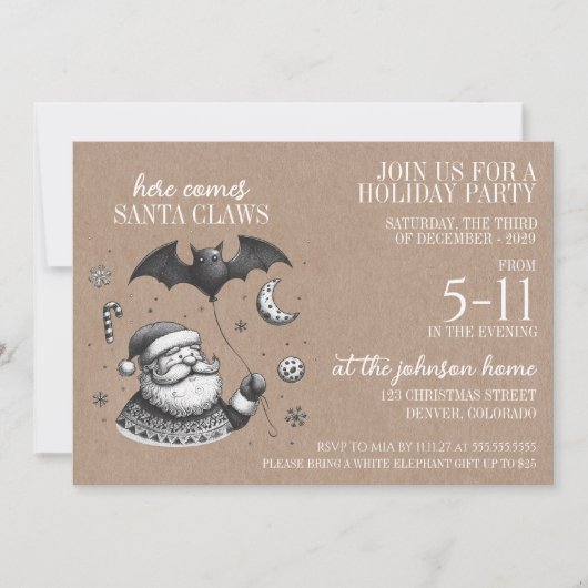 Invitation Père Noël des griffes (Devant)
