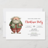 Invitation Père Noël drôle Editable Célébration de bureau  (Devant)