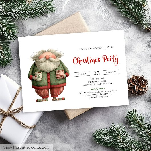 Invitation Père Noël drôle Editable Célébration de bureau 
