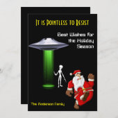 Invitation Père Noël drôle 🛸🎅 Noël UFO (Devant / Derrière)