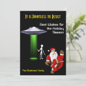 Invitation Père Noël drôle 🛸🎅 UFO Noël (Debout devant)