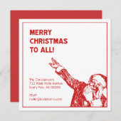 Invitation père Noël écrit : "Joyeux Noël à tous !" Parti (Devant / Derrière)