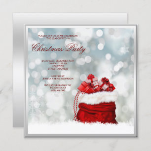 Invitation Père Noël encadrée en argent Stocker Noël