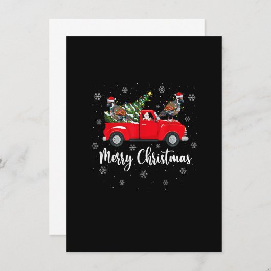 Invitation Père Noël équitation Noël Arbre Camion Quail Bird  (Devant / Derrière)