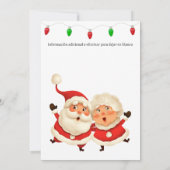 Invitation Père Noël espagnole et Mme Claus Noël 40e annivers (Dos)
