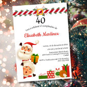 Invitation Père Noël espagnole et Mme Claus Noël 40e annivers