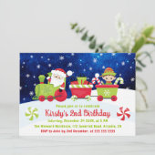 Invitation Père Noël et amis Anniversaire de enfant du train  (Debout devant)