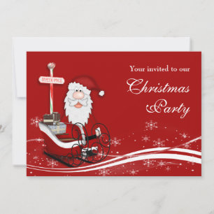 Invitation Père Noël et sa fête de Noël à la traîne