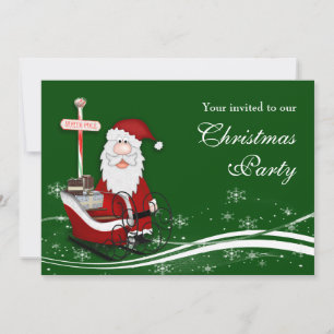 Invitation Père Noël et sa fête de Noël à la traîne