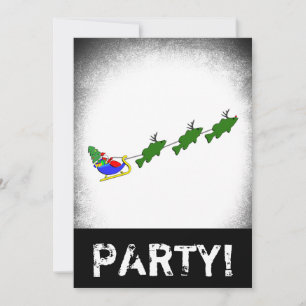 Invitation Père Noël et son bar à grande bouche - drôle