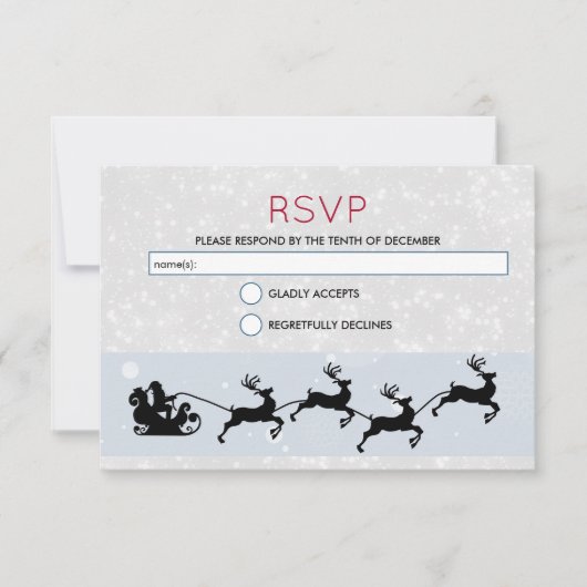 Invitation Père Noël et son vol Reindeer Christmas RSVP (Devant)