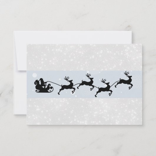 Invitation Père Noël et son vol Reindeer Christmas RSVP (Dos)