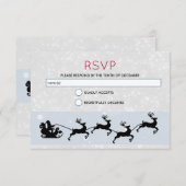 Invitation Père Noël et son vol Reindeer Christmas RSVP (Devant / Derrière)