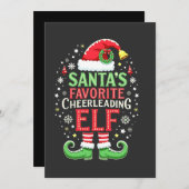 Invitation Père Noël Favori Cheerled Famille Elf Correspondan (Devant / Derrière)