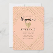 Invitation Père Noël Fe Rose & Or Parties scintillant Sweet 1 (Devant)