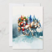 Invitation Père Noël Festif Aquarelle Avec Dons (Devant)