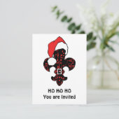 Invitation Père Noël Fleur de lis (rouge) (Debout devant)