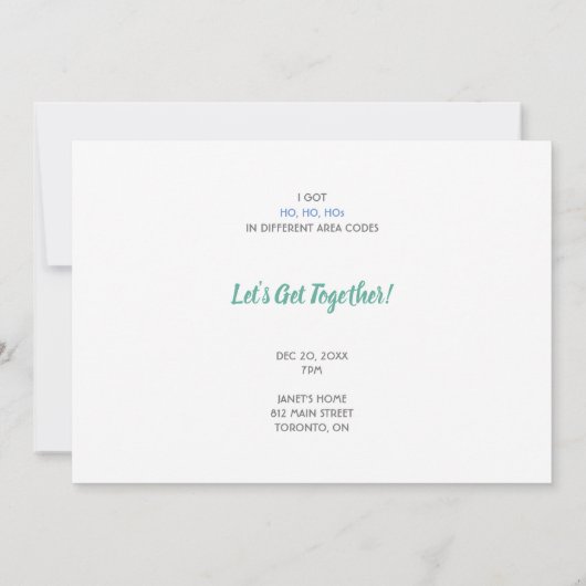 Invitation Père Noël Funny Pun Noël Fête de Noël (Dos)