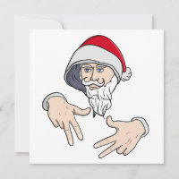 Père Noël Gangsta Hip Hop à la main Rap