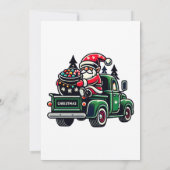 Invitation Père Noël gnome sur camionnette (Dos)