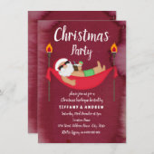 Invitation Père Noël Hammock Summer Christmas Party Invitatio (Devant / Derrière)
