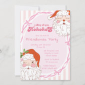 Invitation Père Noël Ho Ho Hos Amies amusantes Fête de Noël (Devant)