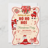 Invitation Père Noël Hos Amies amusantes Fête de Noël (Devant)